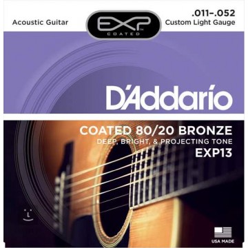 EXP13 Coated 80/20 Bronze Cuatom Light 11-52 Acoustic Guitar String