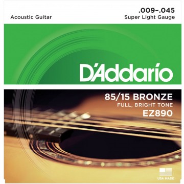 EZ890 85/15 Bronze Super Light 9-45 Acoustic Guitar String