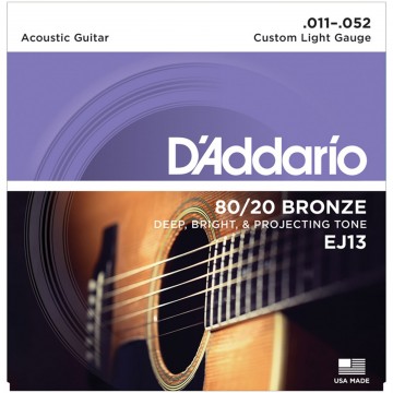 EJ13 80/20 Bronze Custom Light 11-52 Acoustic Guitar String